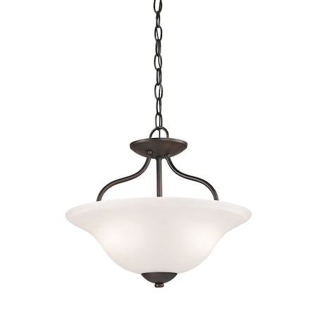 Thomas Conway 2-Light Semi Flush Mount in Oil Rubbed Bronze with White Glass 1252CS/10